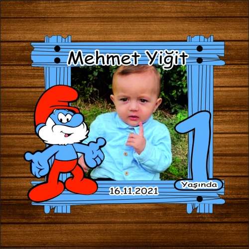 Baskıcı Amca Şirin Baba Konseptli Fotoğraflı Ahşap Magnet