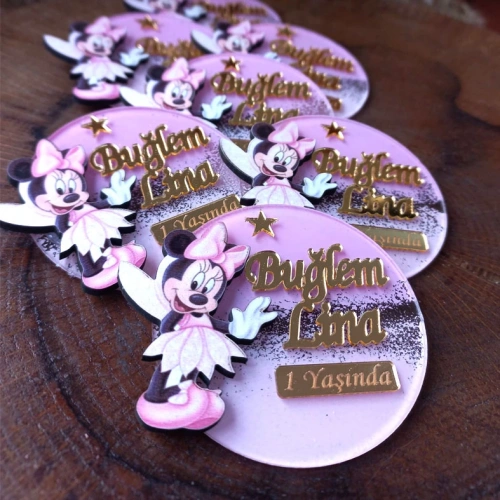 Baskıcı Amca Minnie Mouseli Boyamalı Magnet