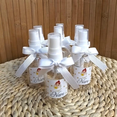 Beyaz Kurdaleli Sprey Kapaklı Kolanya Şişesi