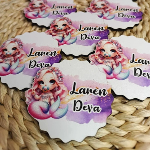 Baskıcı Amca Deniz Kızlı Ahşap Magnet