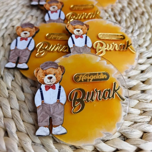 Baskıcı Amca Ayı Figürlü Boyalı Magnet