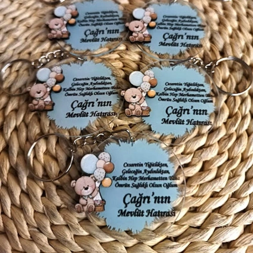 Baskıcı Amca Ayıcıklı Boyamalı Anahtarlık