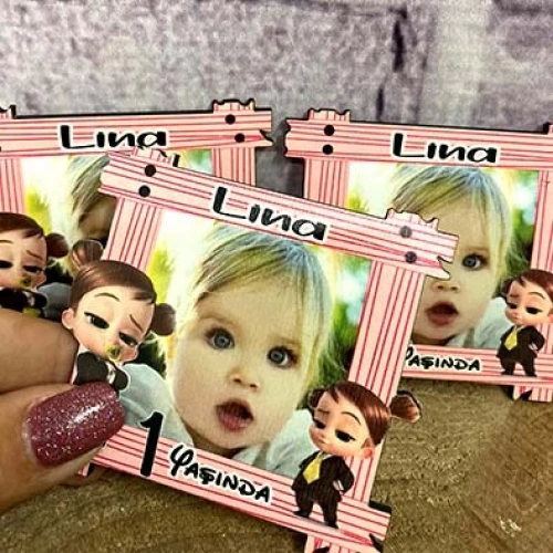 Baskıcı Amca Patron Bebek Fotoğraflı Magnet