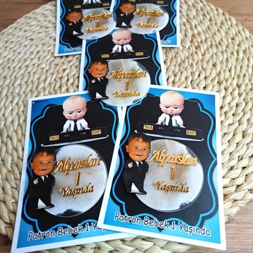 Baskıcı Amca Patron Bebekli Boyalı Magnet Kartlı