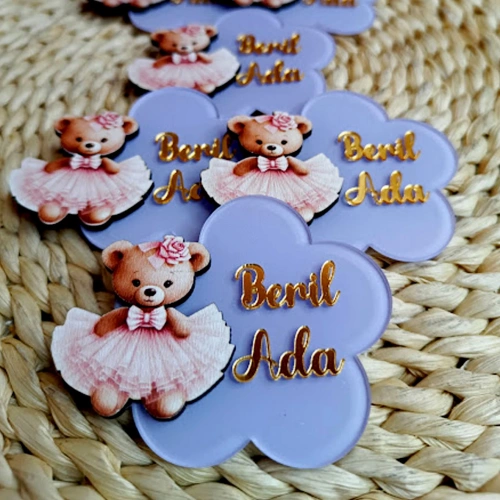 Baskıcı Amca Pembe Ayıcıklı Boyalı Magnet