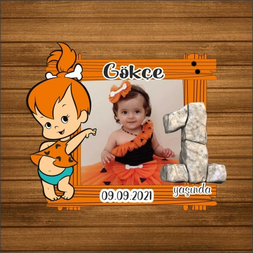 Baskıcı Amca Çakıl Konseptli Fotoğraflı Ahşap Magnet