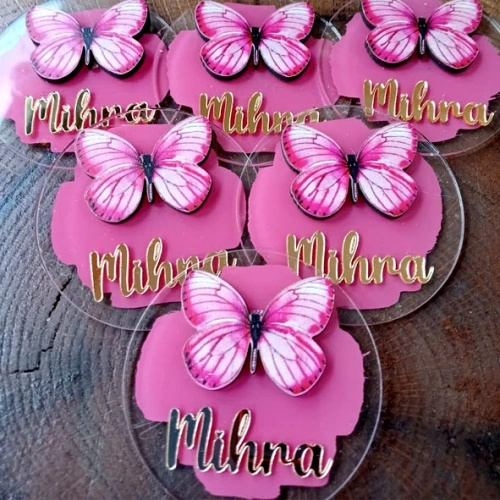 Baskıcı Amca Pembe Kelebekli Bebek Magneti