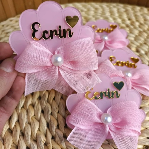 Baskıcı Amca Pembe Kurdaleli Boyalı Magnet