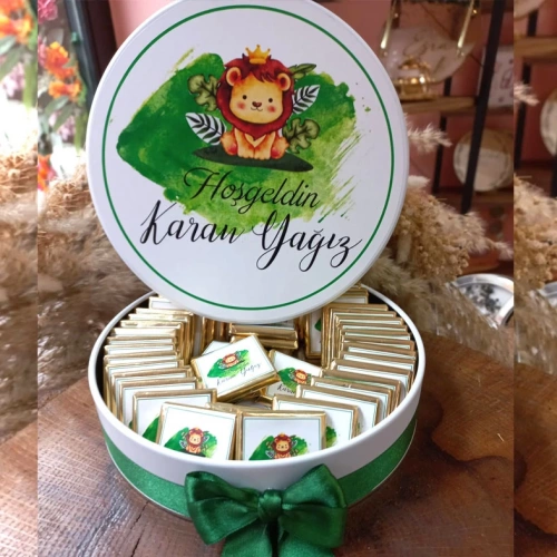 Aslanlı Bebek Çikolata Kutusu