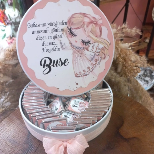 Baskıcı Amca Peri Desenli Bebek Çikolata Kutusu