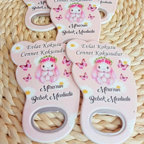 Baskıcı Amca Sevimli Tavşanlı Ayak Açacak Magnet