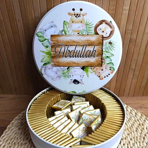 Safari Temalı Hediyelik Bebek Çikolatası