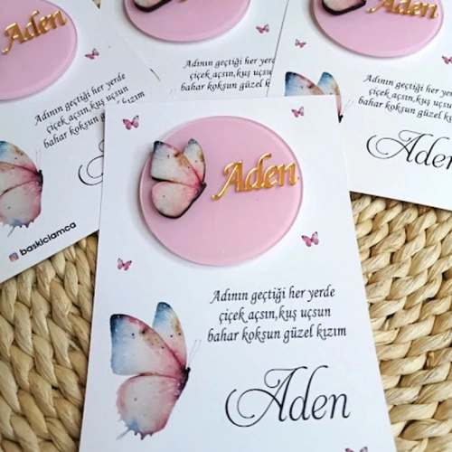 Baskıcı Amca Renkli Kelebek Temalı Boyamalı Kartlı Magnet