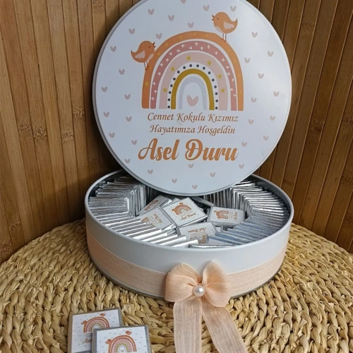 Gökkuşağı Temalı Hediyelik Bebek Çikolatası