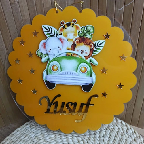 Baskıcı Amca Safari  Boyamalı Kapı Süsü