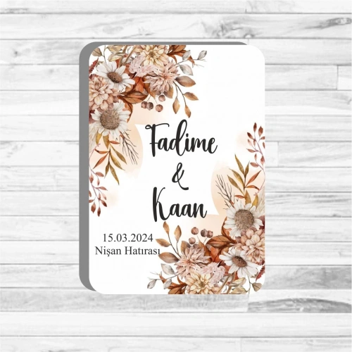 Baskıcı Amca Renkli Çiçek Temalı Ahşap Magnet