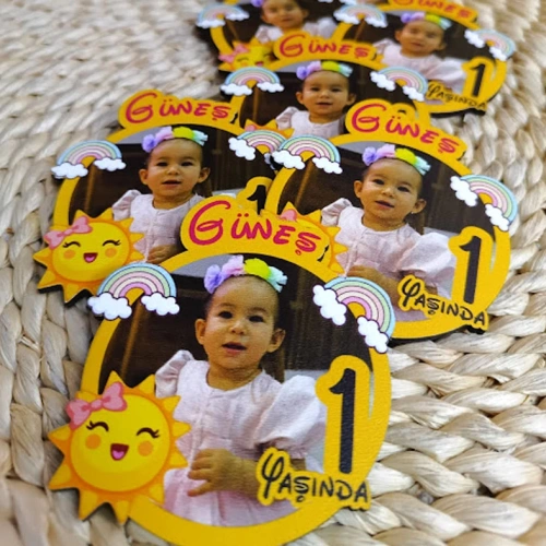 Baskıcı Amca Güneş Temalı Fotoğrafı Ahşap Magnet