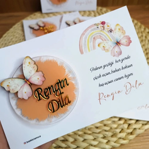 Baskıcı Amca Kelebek Temalı Boyalı Magnet Kartlı