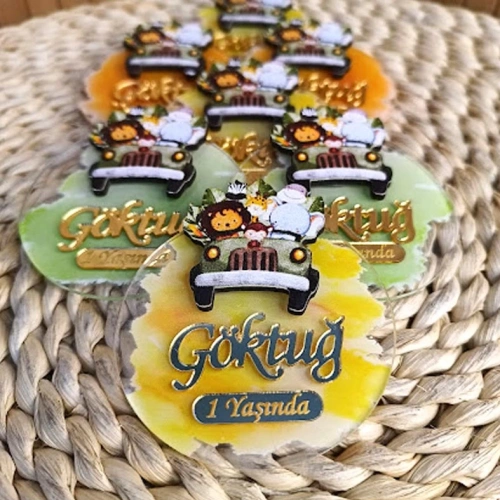 Baskıcı Amca Safari Figürlü  Boyamalı Magnet