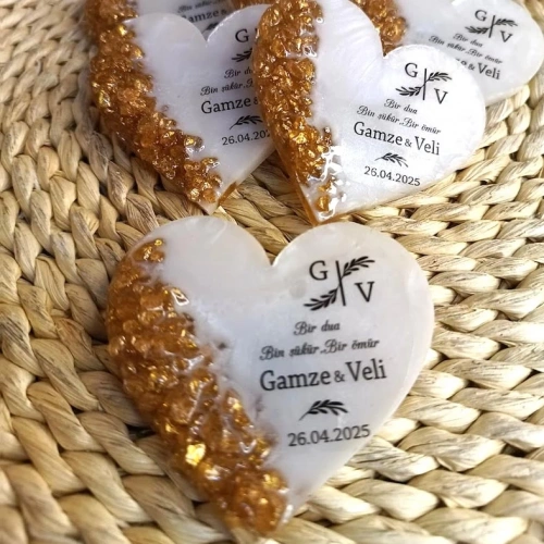 Kalp Gold Epoksi Magnet