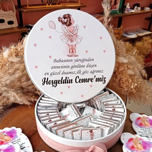 Kız Çocuk Temalı Hediyelik Çikolata Kutusu