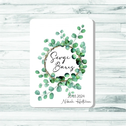 Baskıcı Amca Lotus Yapraklı Ahşap Magnet