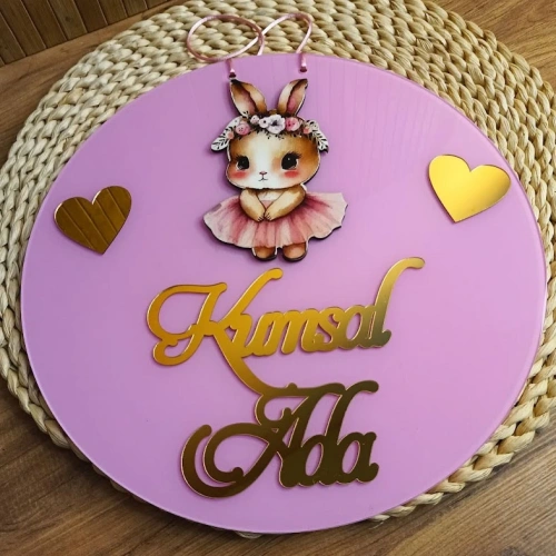 Baskıcı Amca Kız Tavşan Kapı Süsü