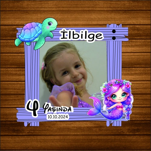 Baskıcı Amca  Deniz Kızlı  Fotoğraflı Magnet