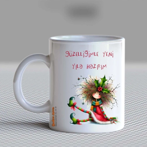 Baskıcı Amca Yeni Yıl Sevimli Kupa Bardak