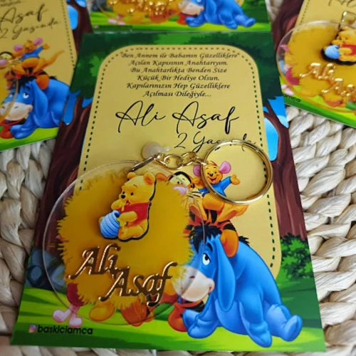 Baskıcı Amca Winnie Pooh  Boyamalı Anahtarlık