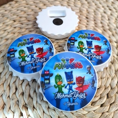 Pj Maskeli Yuvarlak Açacak Magnet