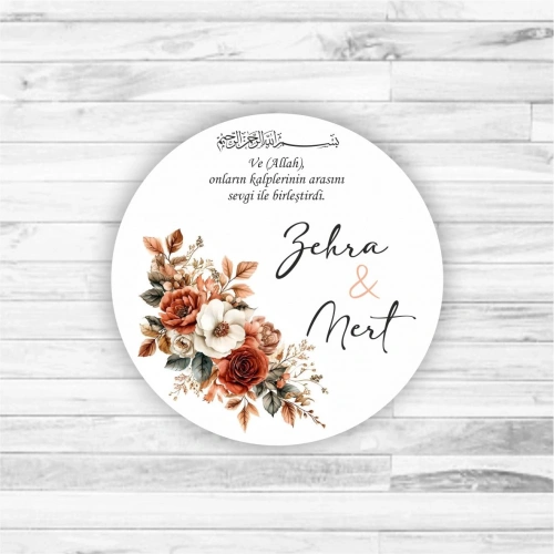 Renkli Yapraklı Ahşap Magnet