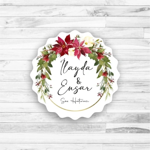 Renkli Çember Temalı Ahşap Magnet