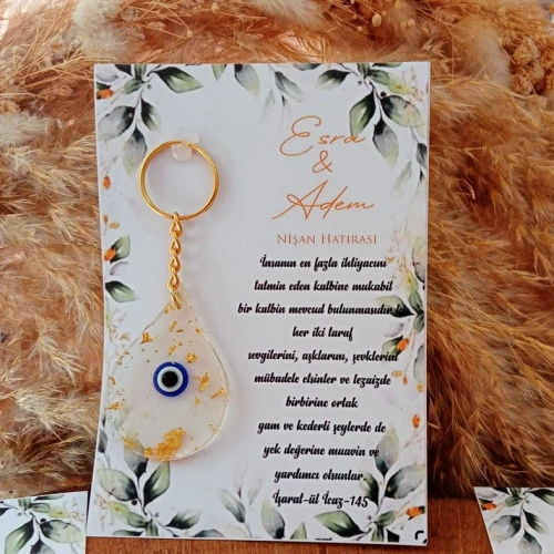 Epoksi Nazar Boncuklu Kartlı Anahtarlık
