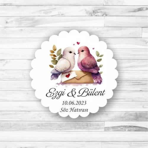 Güvercin Temalı Ahşap Magnet