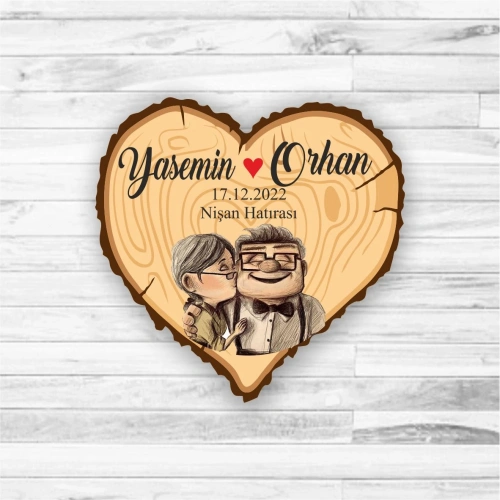 Kalpli Up Ahşap Magnet