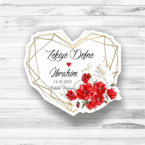 Karanfil Temalı Ahşap Magnet