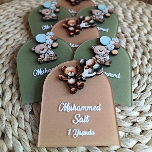 Balonlu Ayıcık Temalı Boyalı Magnet