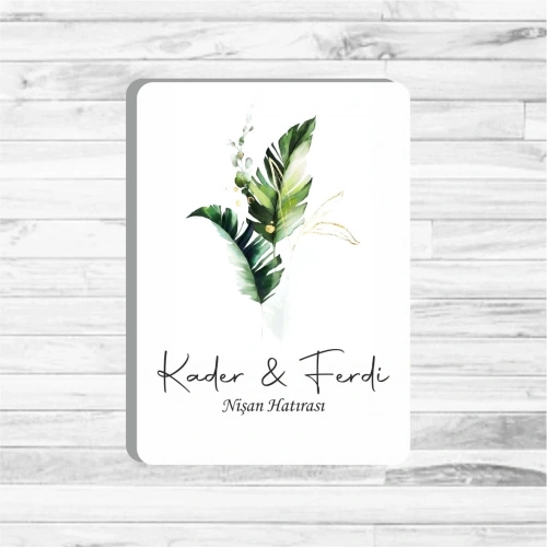 Yaprak Tema Ahşap Magnet