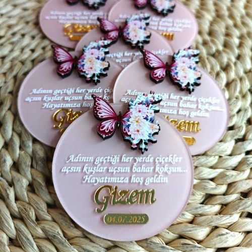 Kelebekli Boyamalı Magnet