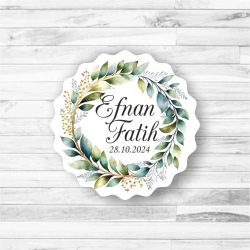 Yaprak Temalı Ahşap Magnet