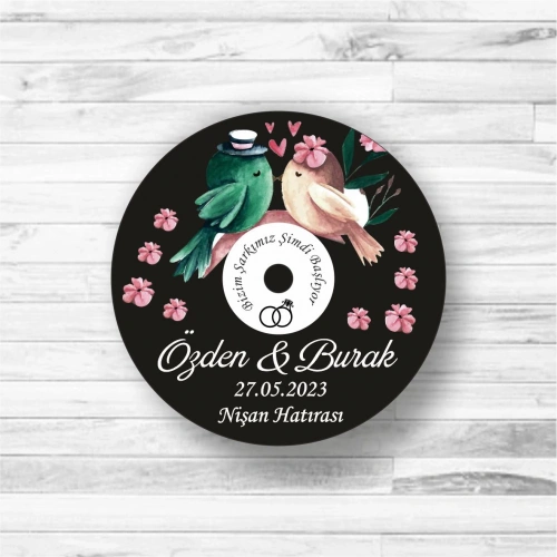 Kuşlu Plak Ahşap Magnet