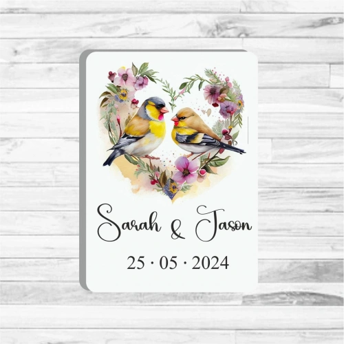 Serçe Temalı Ahşap Magnet