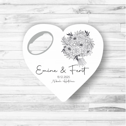 Monogram Çiçek Temalı Kalp Açacak