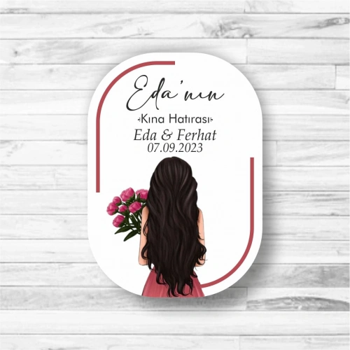 Kına Gecesi Temalı Ahşap Magnet