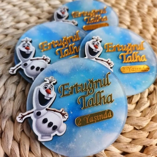 Olaf Temalı Boyamalı Magnet