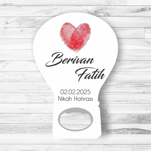 Parmak İzi Temalı Ahşap Magnet