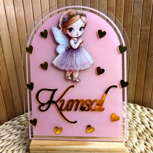 Peri Bebek Temalı Pleksi İsimlik