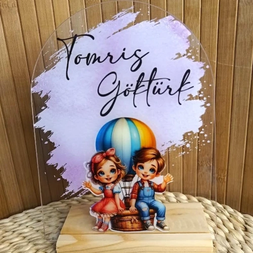 Kız & Erkek Kardeş Temalı Pleksi İsimlik