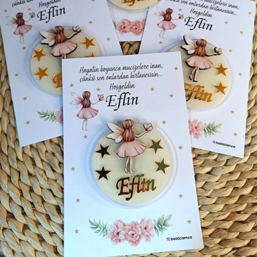 Peri  Temalı Boyamalı Magnet Kartlı